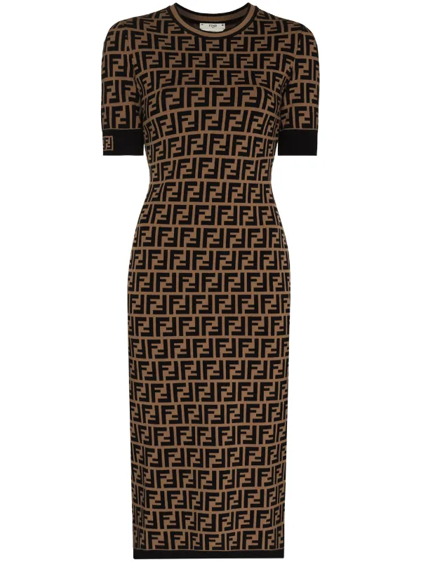 Fendi FF - logo Knitted Midi Dress 