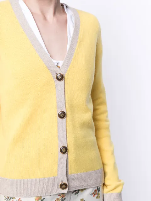 tory burch color block cashmere cardigan