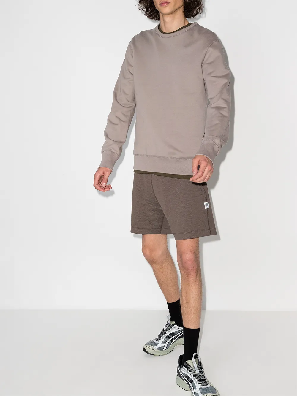 фото Reigning champ фактурные спортивные шорты с нашивкой-логотипом