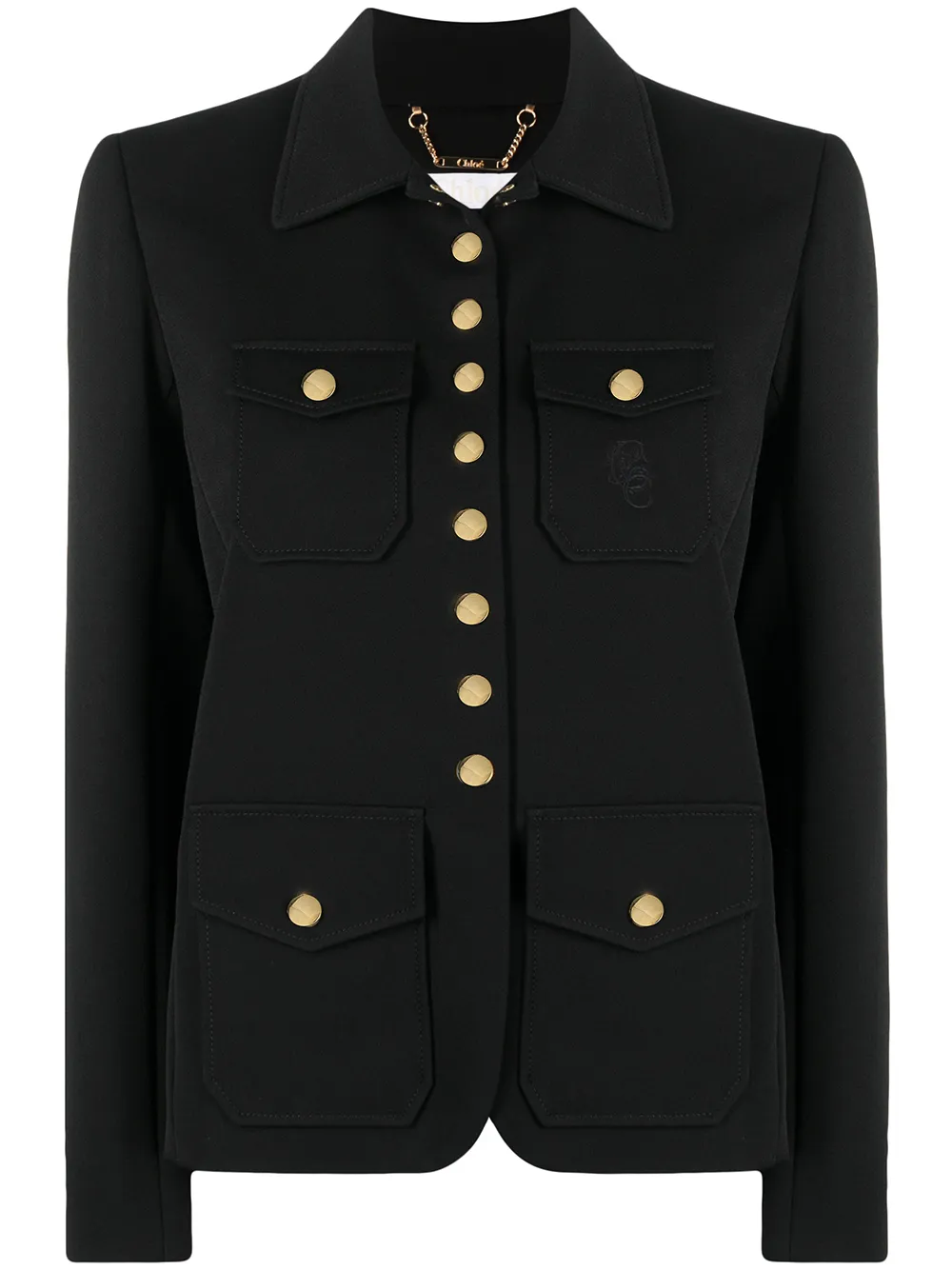 

Chloé chamarra ajustada con botones - Negro