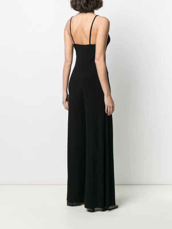 Norma Kamali Plunging V neck Jumpsuit Black FARFETCH UK