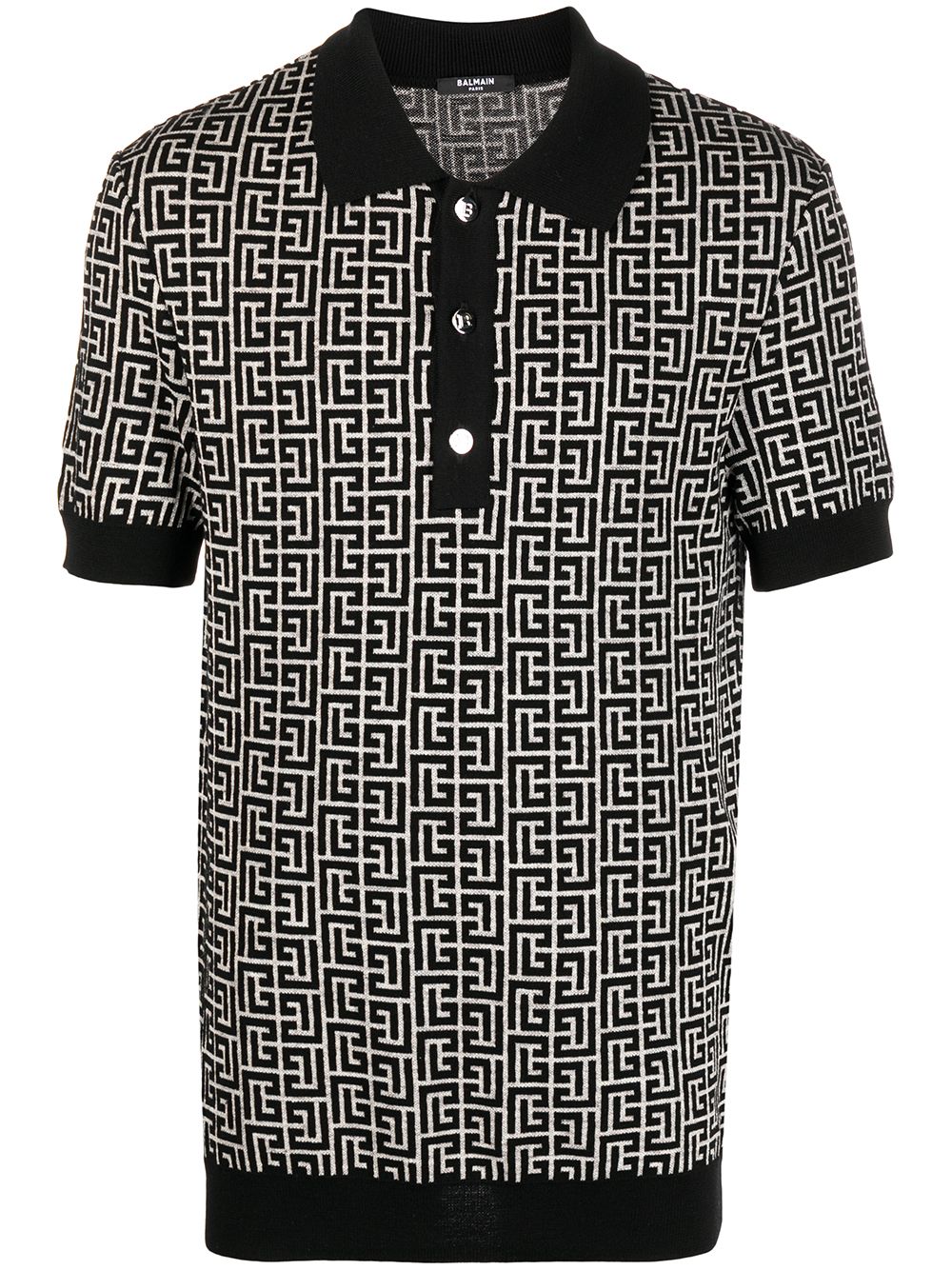 Balmain Monogram Pattern Polo Shirt - Farfetch