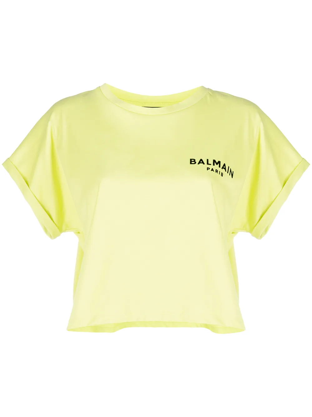 фото Balmain укороченная футболка с логотипом