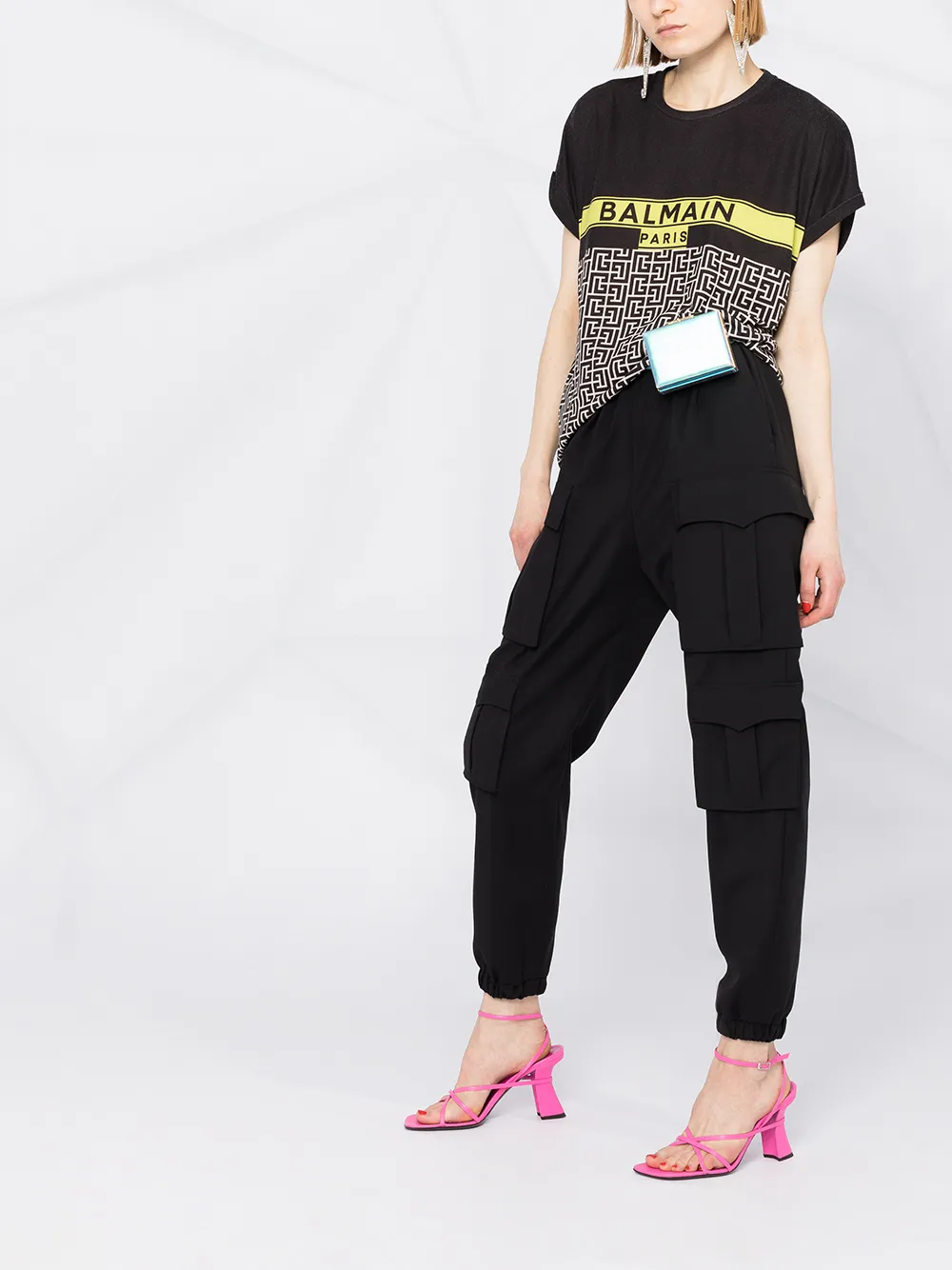 фото Balmain футболка с монограммой и короткими рукавами