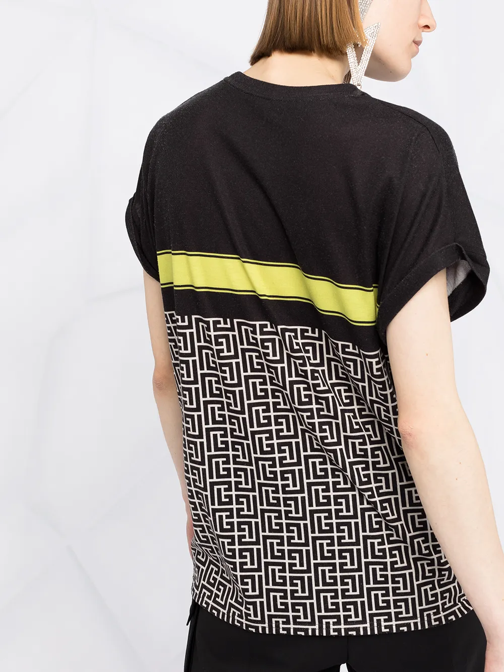 фото Balmain футболка с монограммой и короткими рукавами