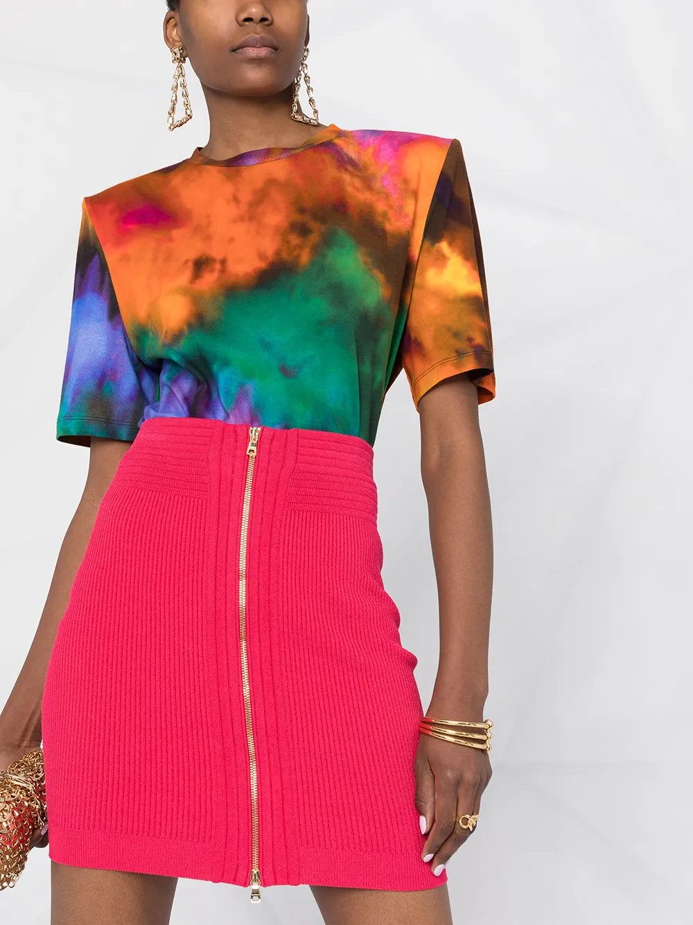 фото Balmain юбка мини с завышенной талией