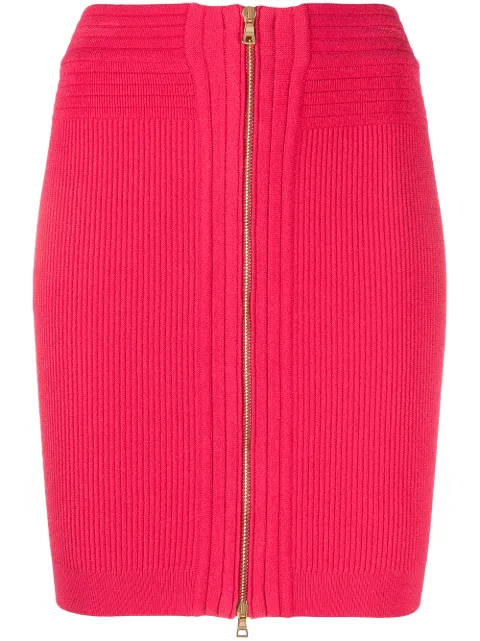 Balmain high-waisted knitted miniskirt