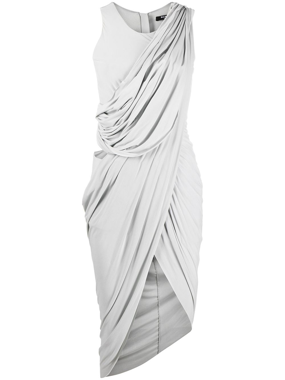 BALMAIN SLEEVELESS DRAPED DRESS