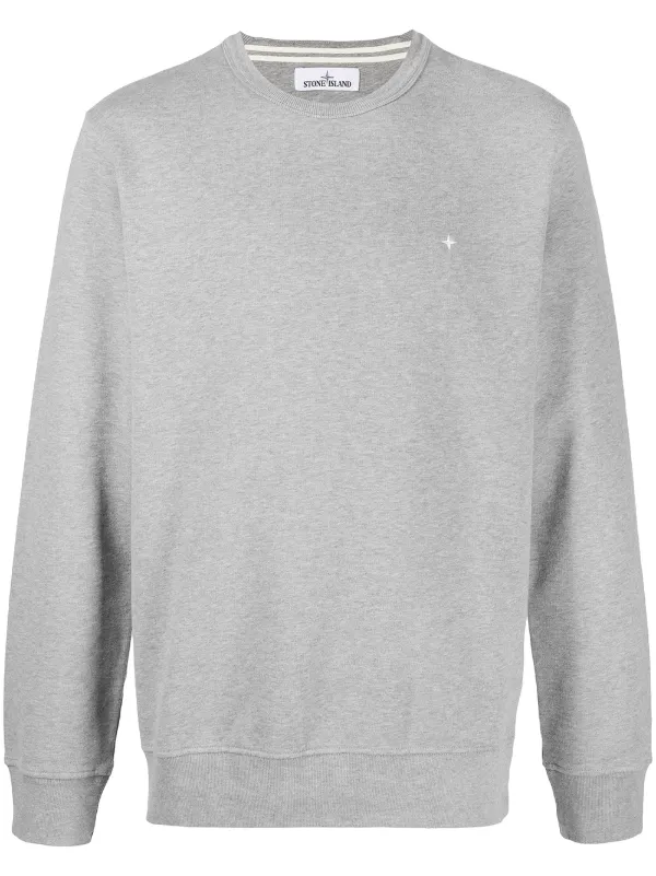 stone island logo embroidered sweatshirt
