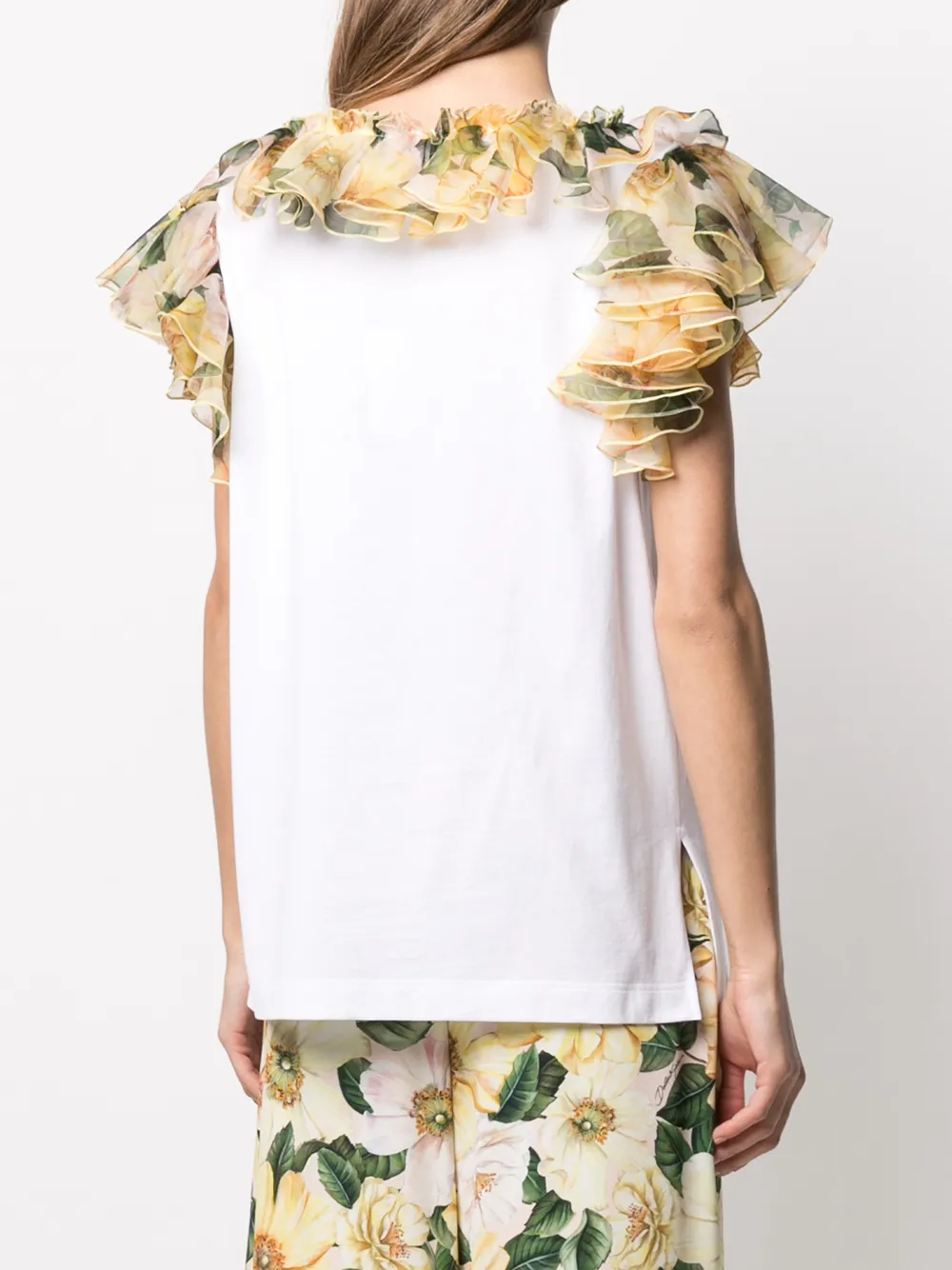 dolce and gabbana camellia print tulle
