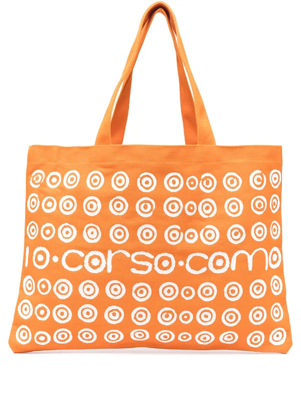 Orange canvas tote top