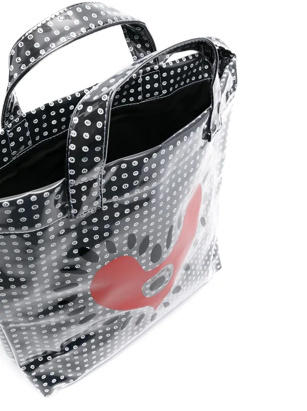 ★10 CORSO COMO★Cuore Canvas Bag 10 CORSO COMO Heart Print Tote Bag | Black | FARFETCH