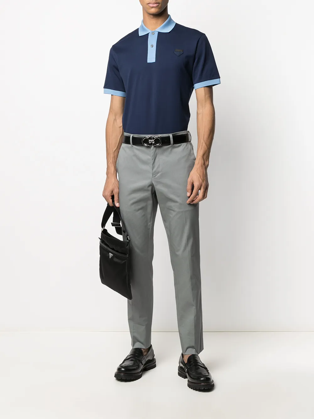 фото Prada рубашка поло с короткими рукавами