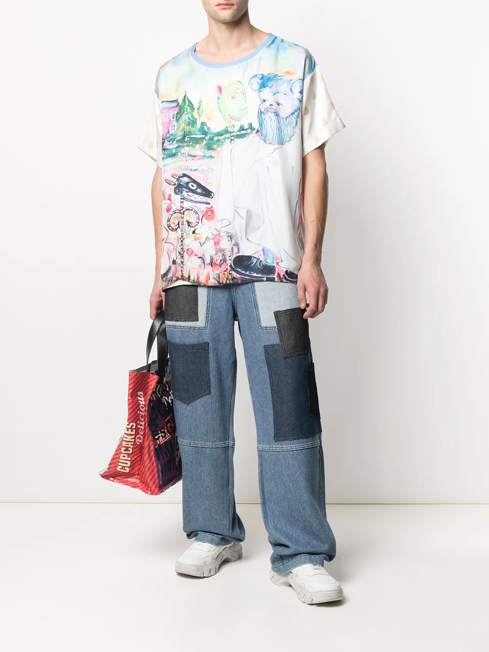 Walter Van Beirendonck Pre-Owned Zijden T-shirt - Blauw