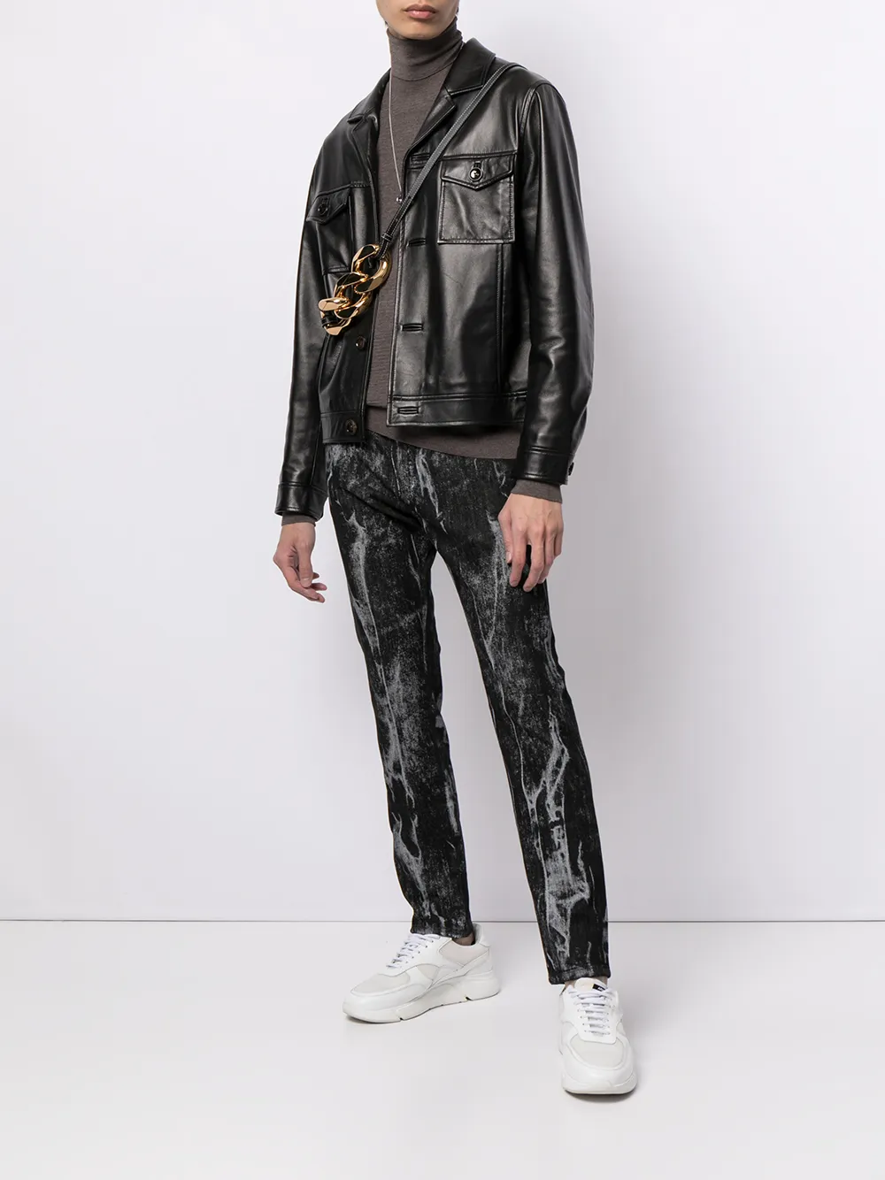 фото Dolce & gabbana джинсы скинни с мраморным принтом