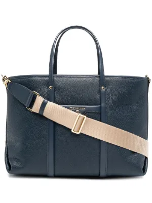logo plaque leather tote bag