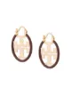 Image 1 of Tory Burch Miller enamel hoop earrings