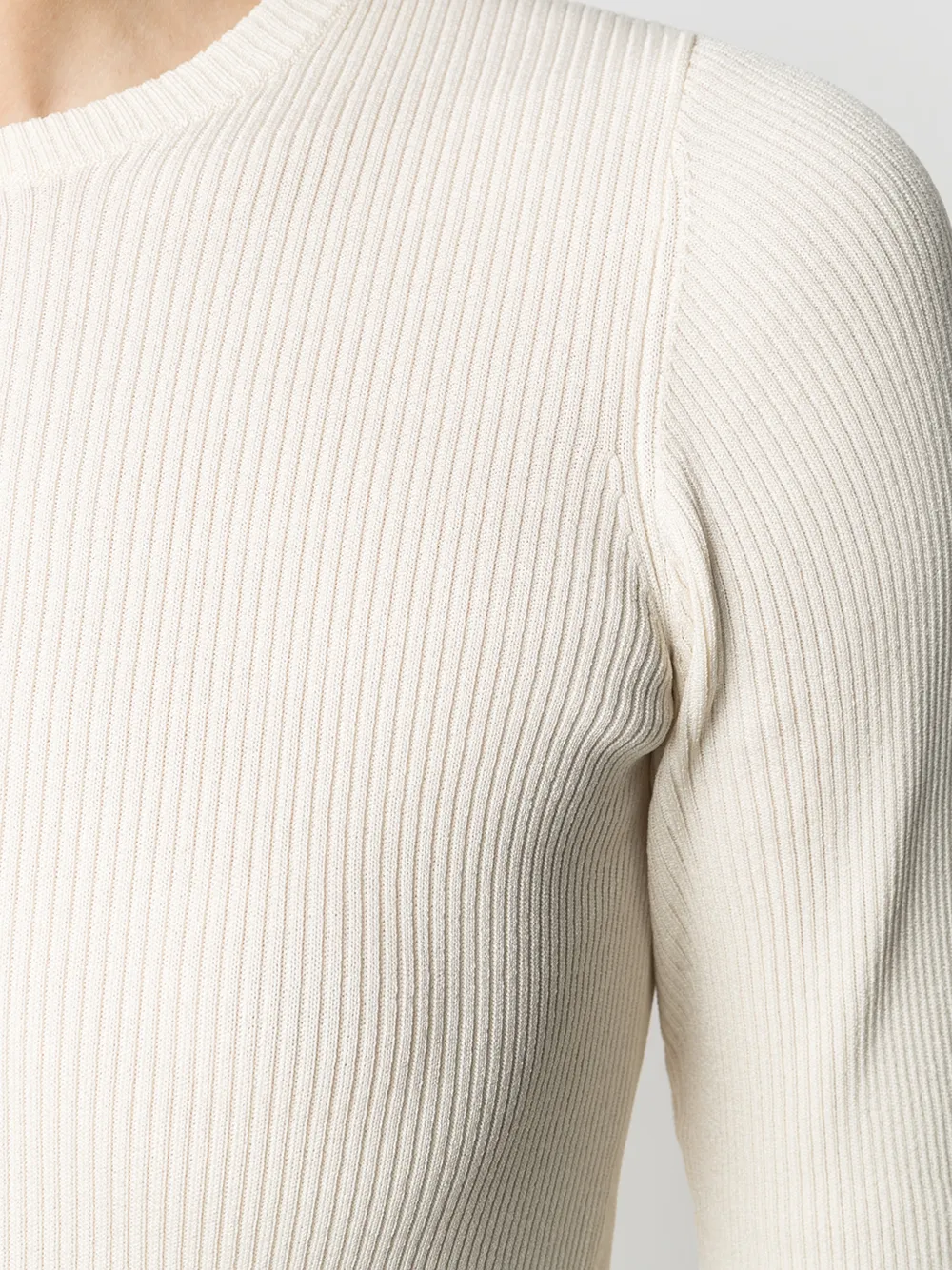 REMAIN Geribbelde trui Beige