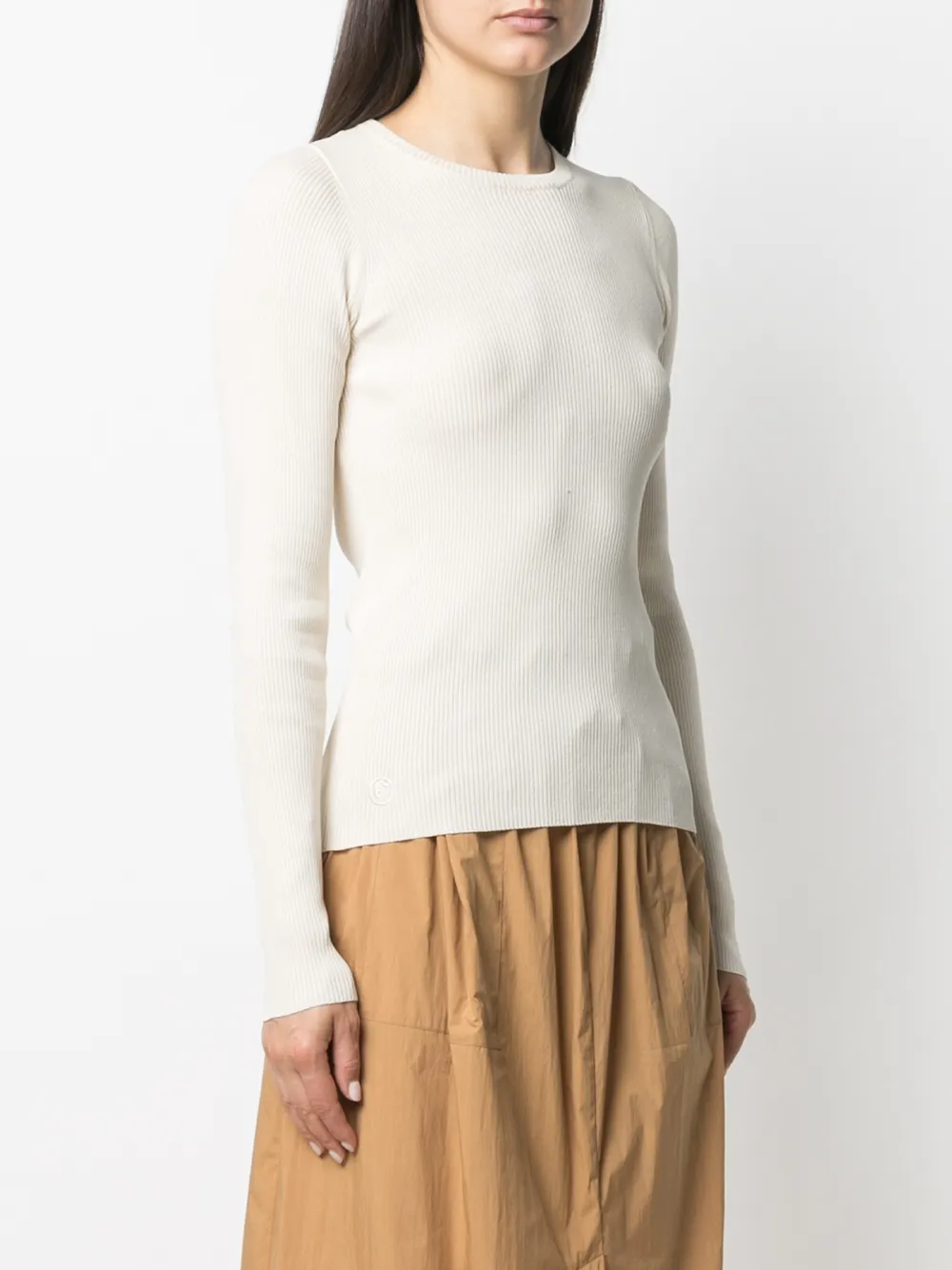 REMAIN Geribbelde trui Beige