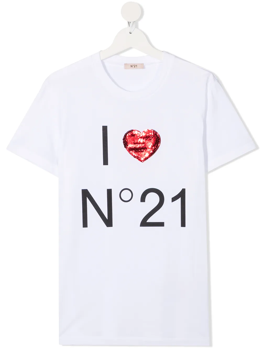 Shop White Nº21 Kids Teen Sequin Heart T Shirt With Express Delivery Farfetch