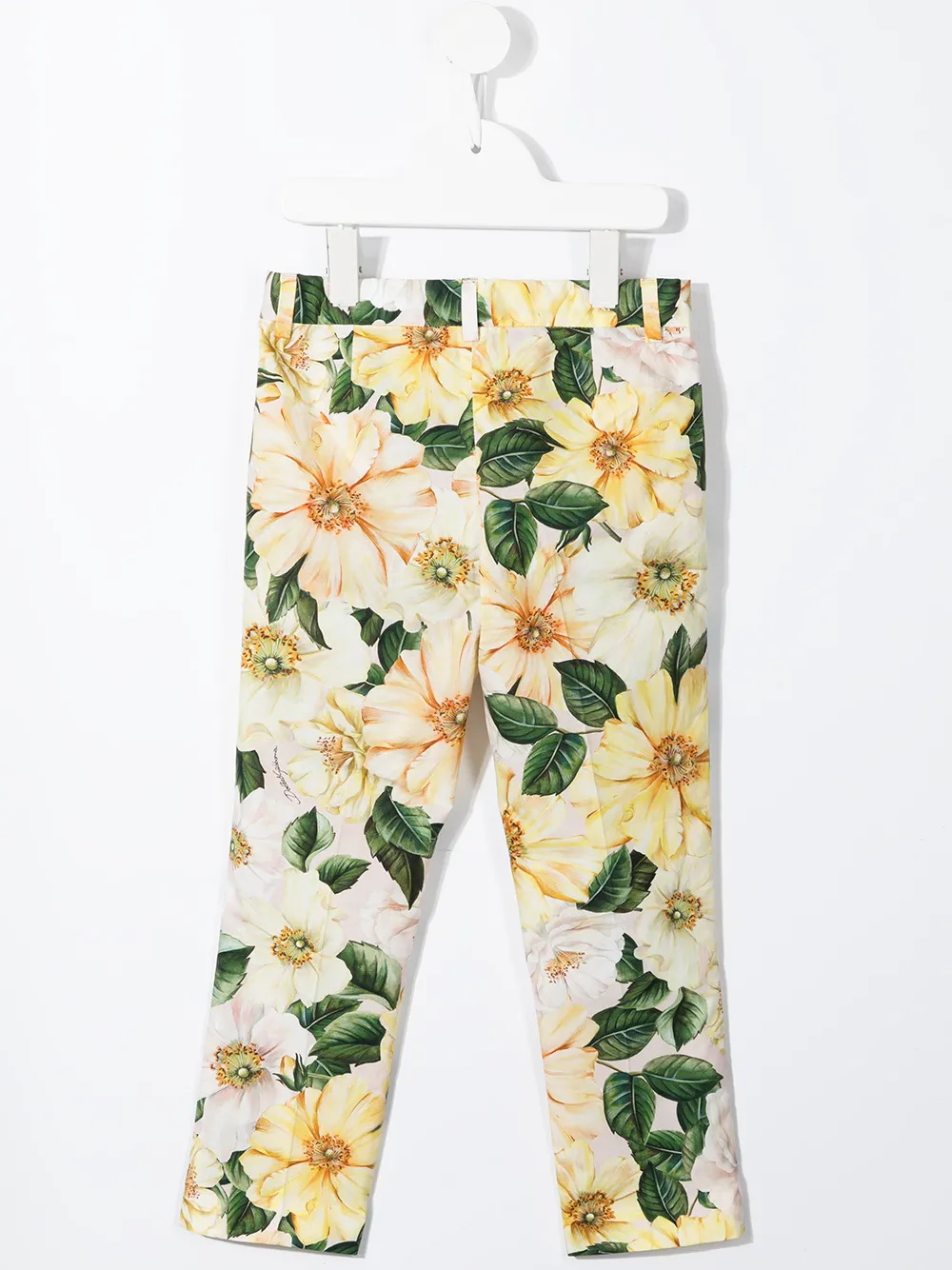 фото Dolce & gabbana kids строгие брюки с цветочным принтом