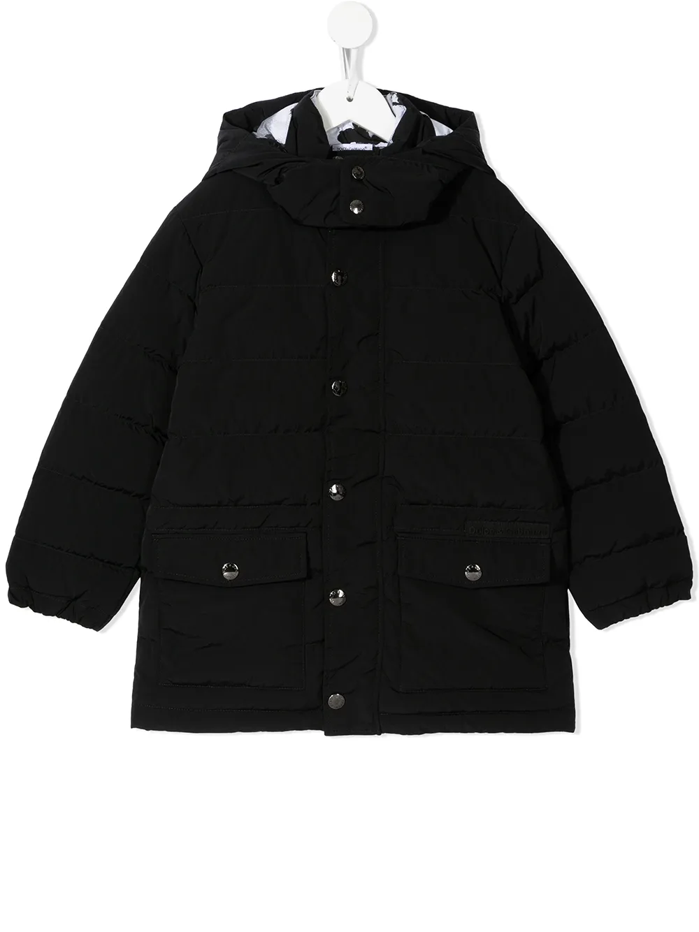 

Dolce & Gabbana Kids abrigo capitonado con capucha - Negro