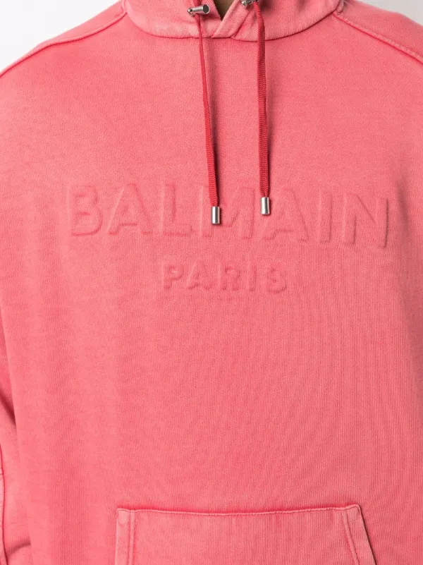 Balmain embossed logo Hoodie Farfetch