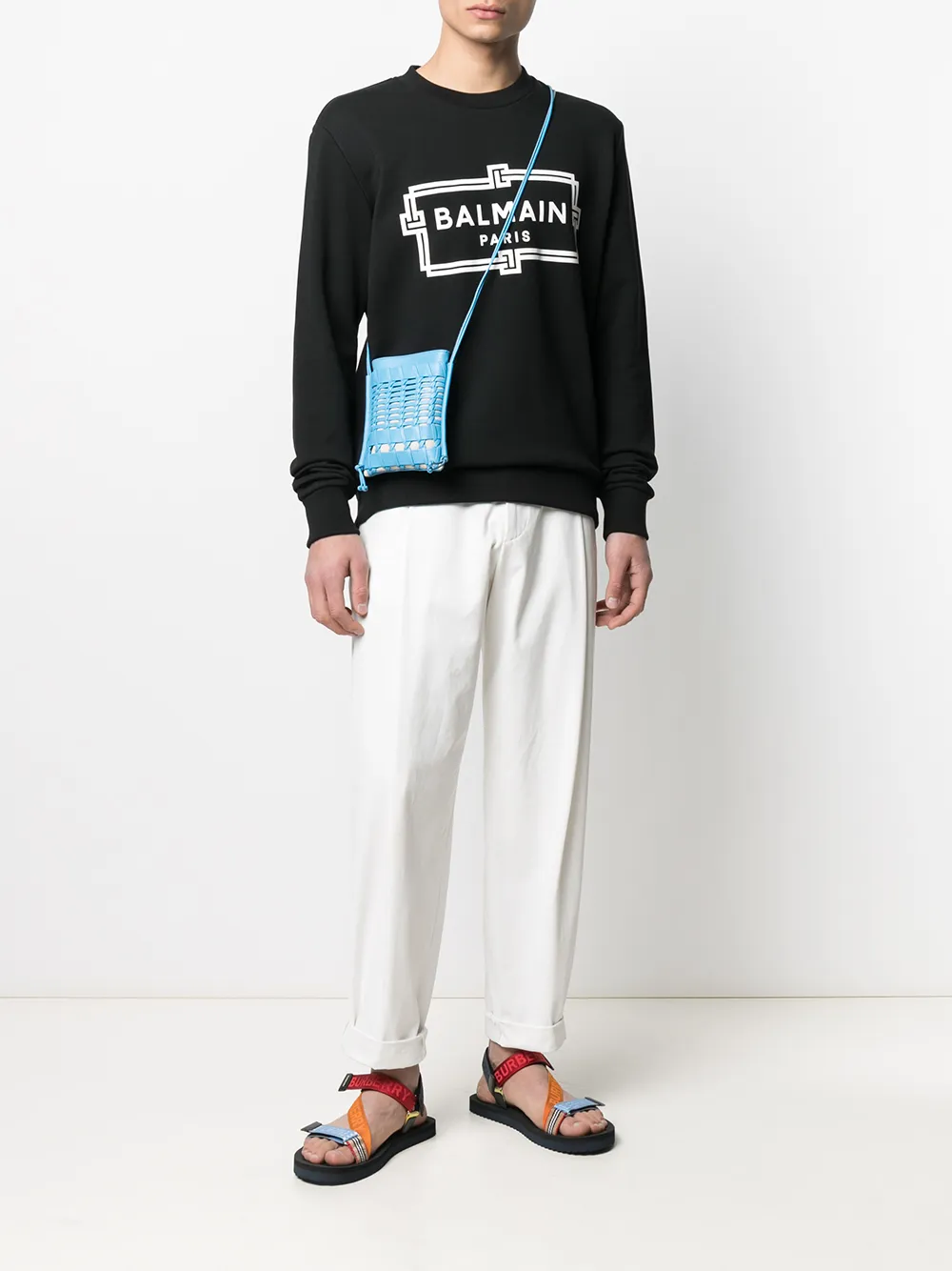 Balmain Sweater met logoprint - Zwart