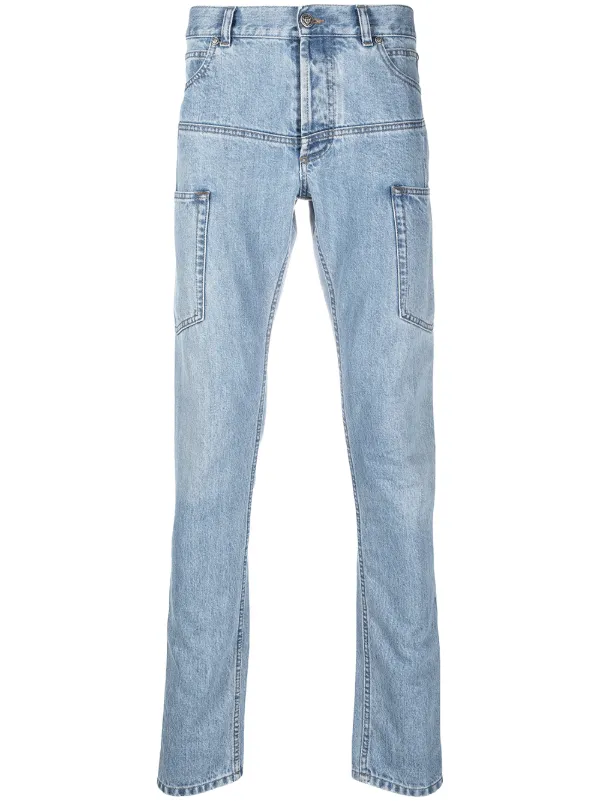 Balmain Multi-Pocket Skinny Jeans - Blue