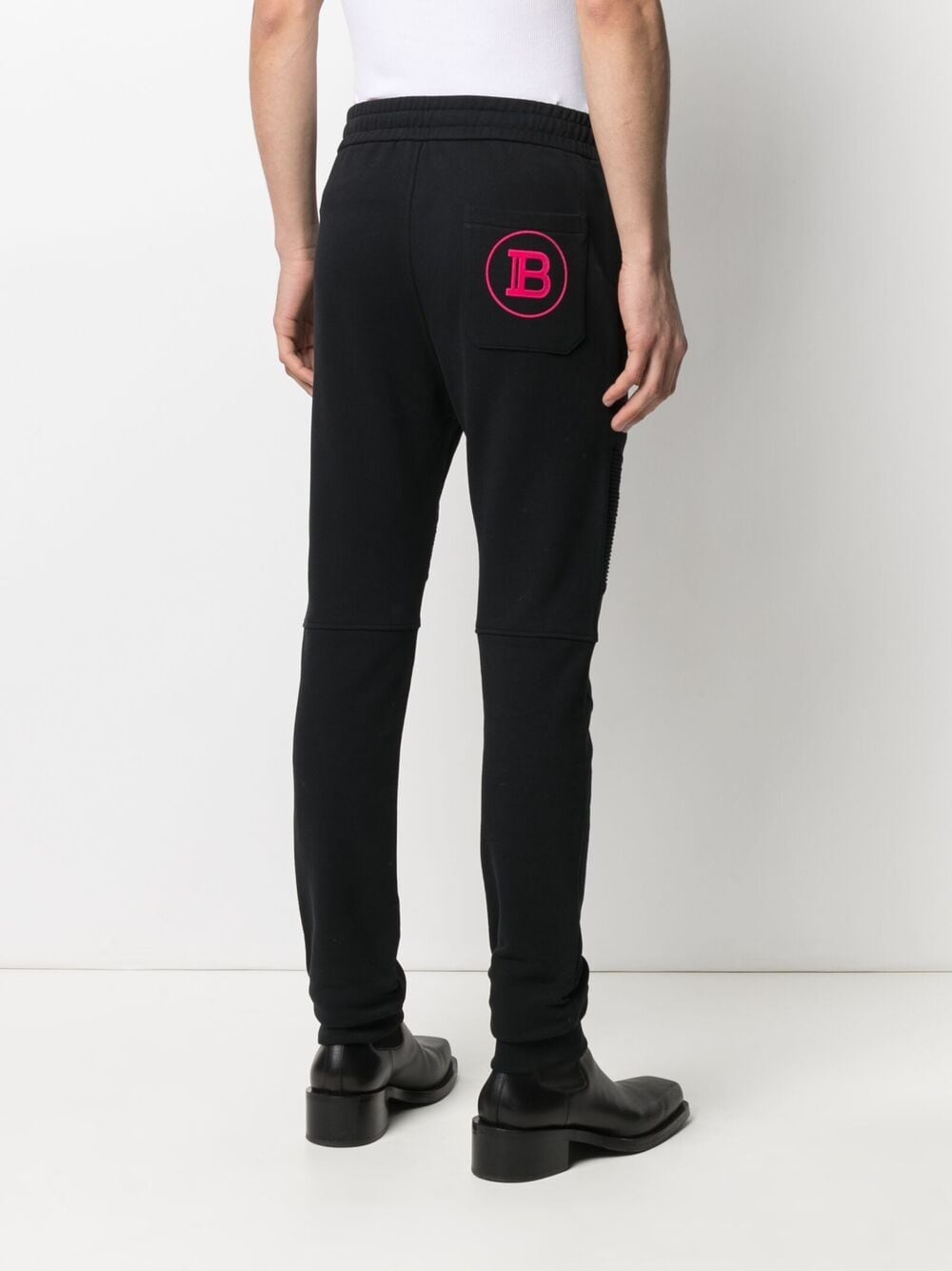 фото Balmain спортивные брюки в рубчик с логотипом