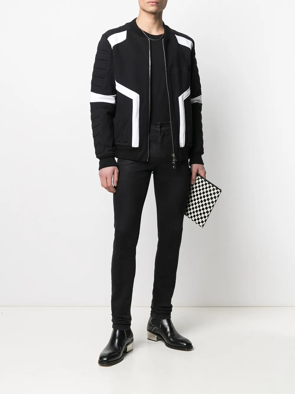 фото Balmain бомбер с тиснением