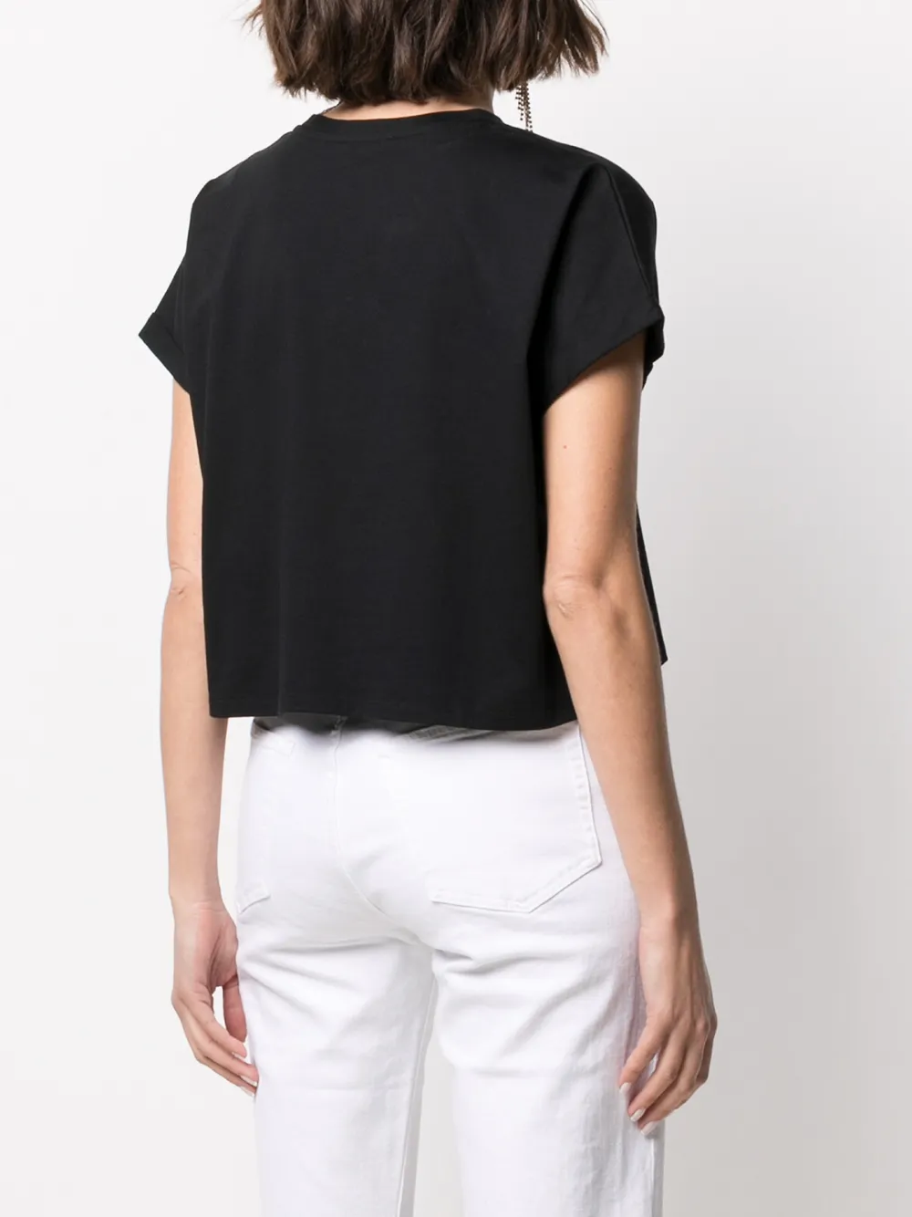 фото Balmain укороченная футболка с короткими рукавами