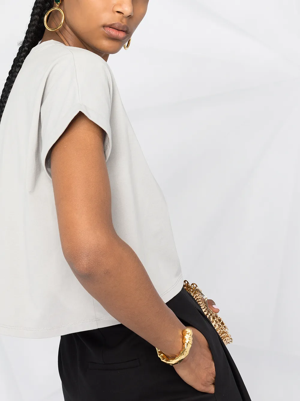 фото Balmain укороченная футболка с логотипом