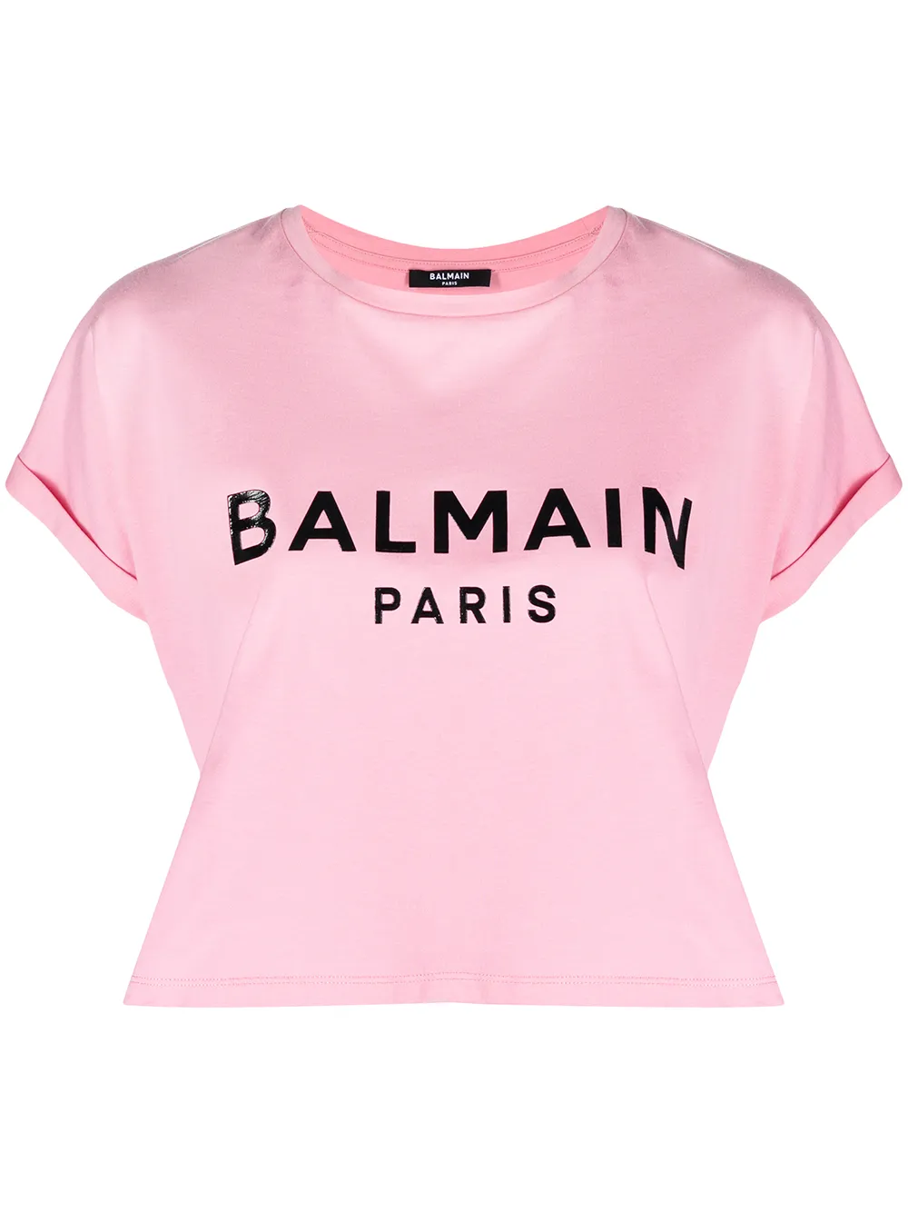 фото Balmain укороченная футболка с короткими рукавами