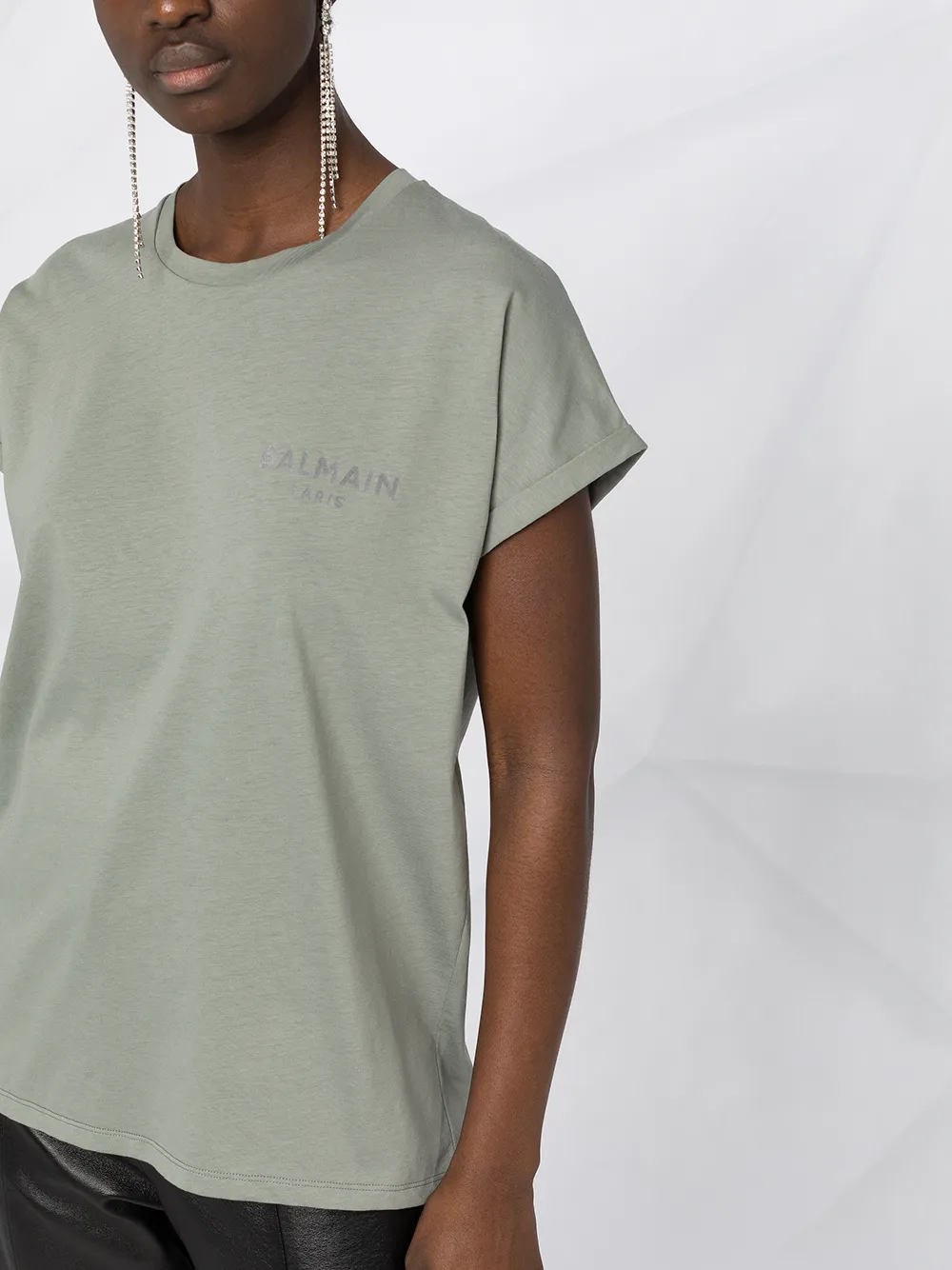 фото Balmain футболка с рукавами кап и логотипом