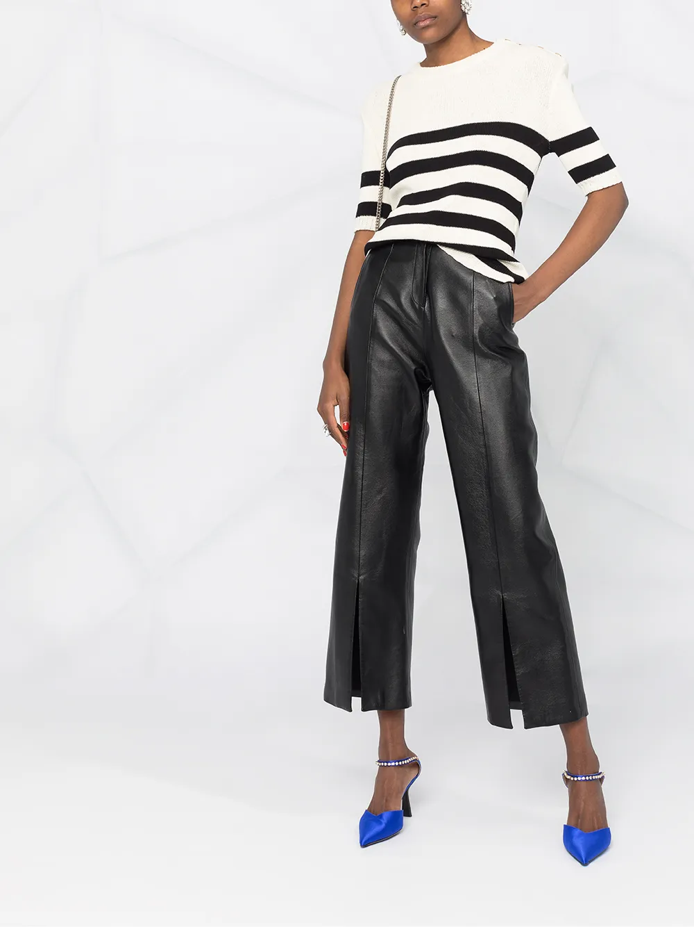 Balmain Gestreepte top - Wit