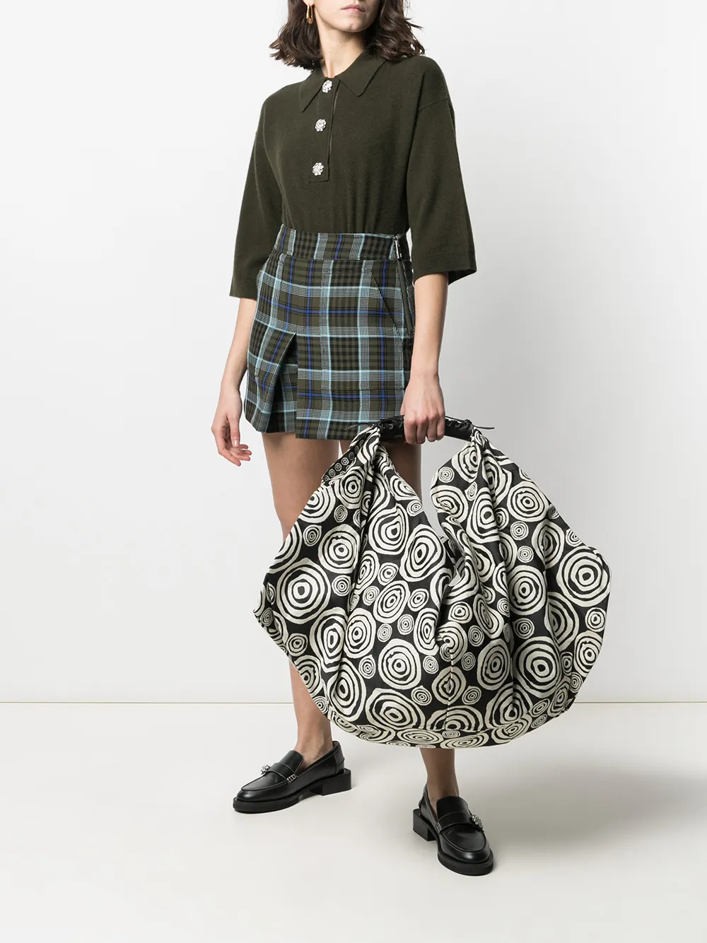 10 CORSO COMO Schoudertas met print - Beige