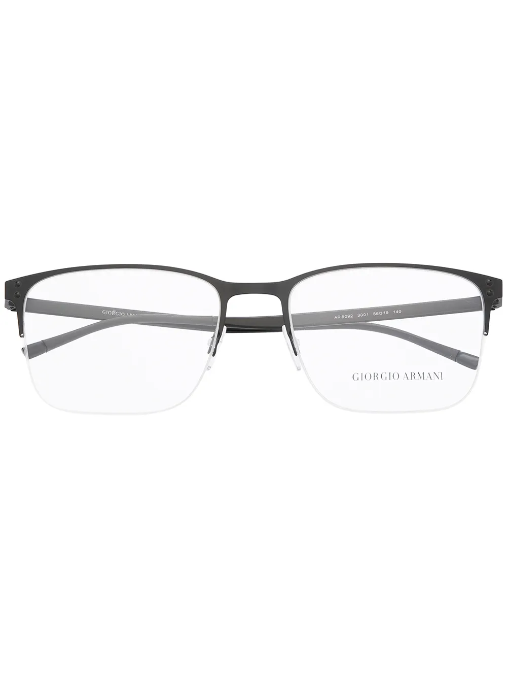 

Giorgio Armani half-rim rectangle-frame glasses - Black