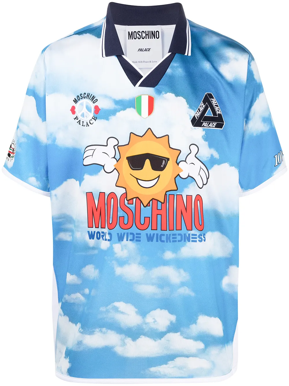 Moschino X Palace Sky Technical Polo Shirt In Blue ModeSens