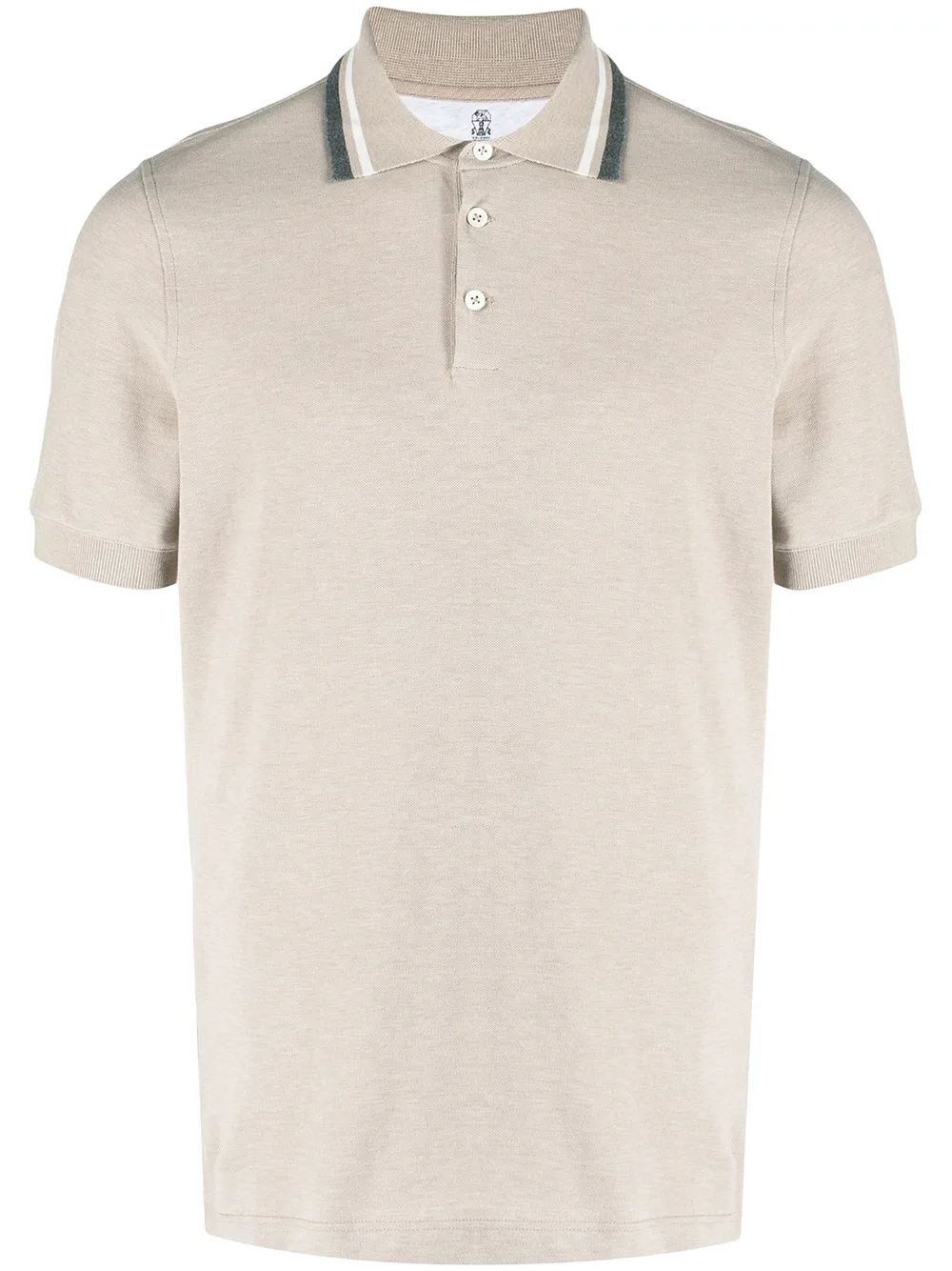 

Brunello Cucinelli playera tipo polo con ribete en contraste en el cuello - Neutro