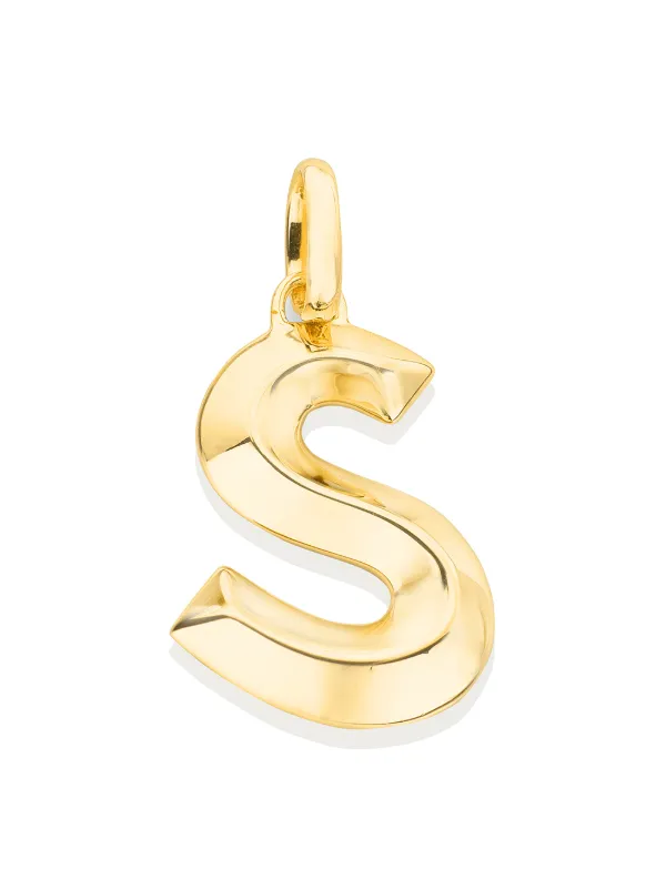 Monica Vinader Alphabet S Pendant Charm - Gold