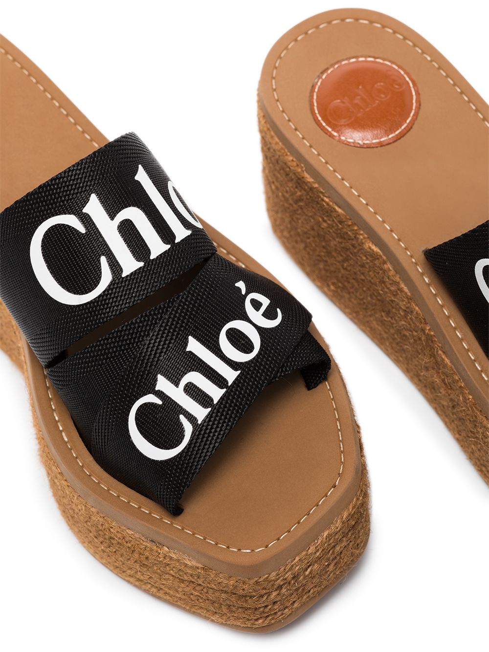 Chloé Woody sandalen met sleehak - Bruin