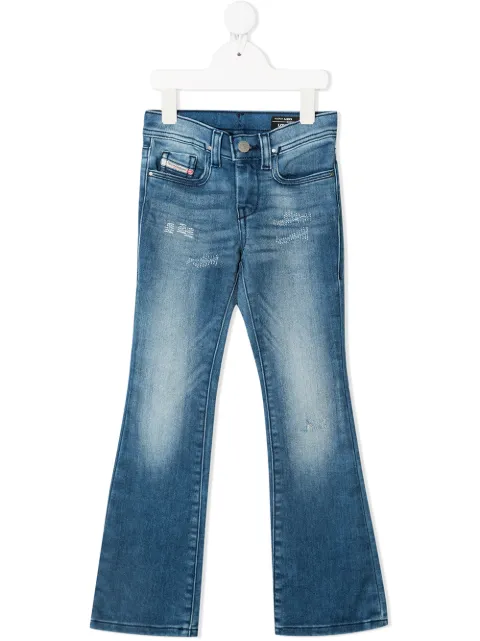 Diesel Kids light-wash Flared Jeans 