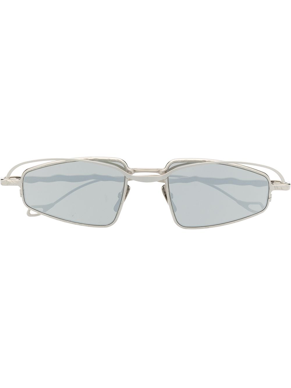 Shop Kuboraum Oval Frames Sunglasses In Silver
