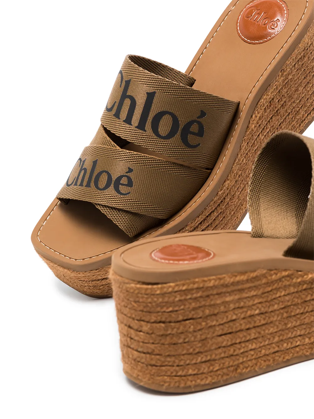 фото Chloé босоножки woody 70 на танкетке