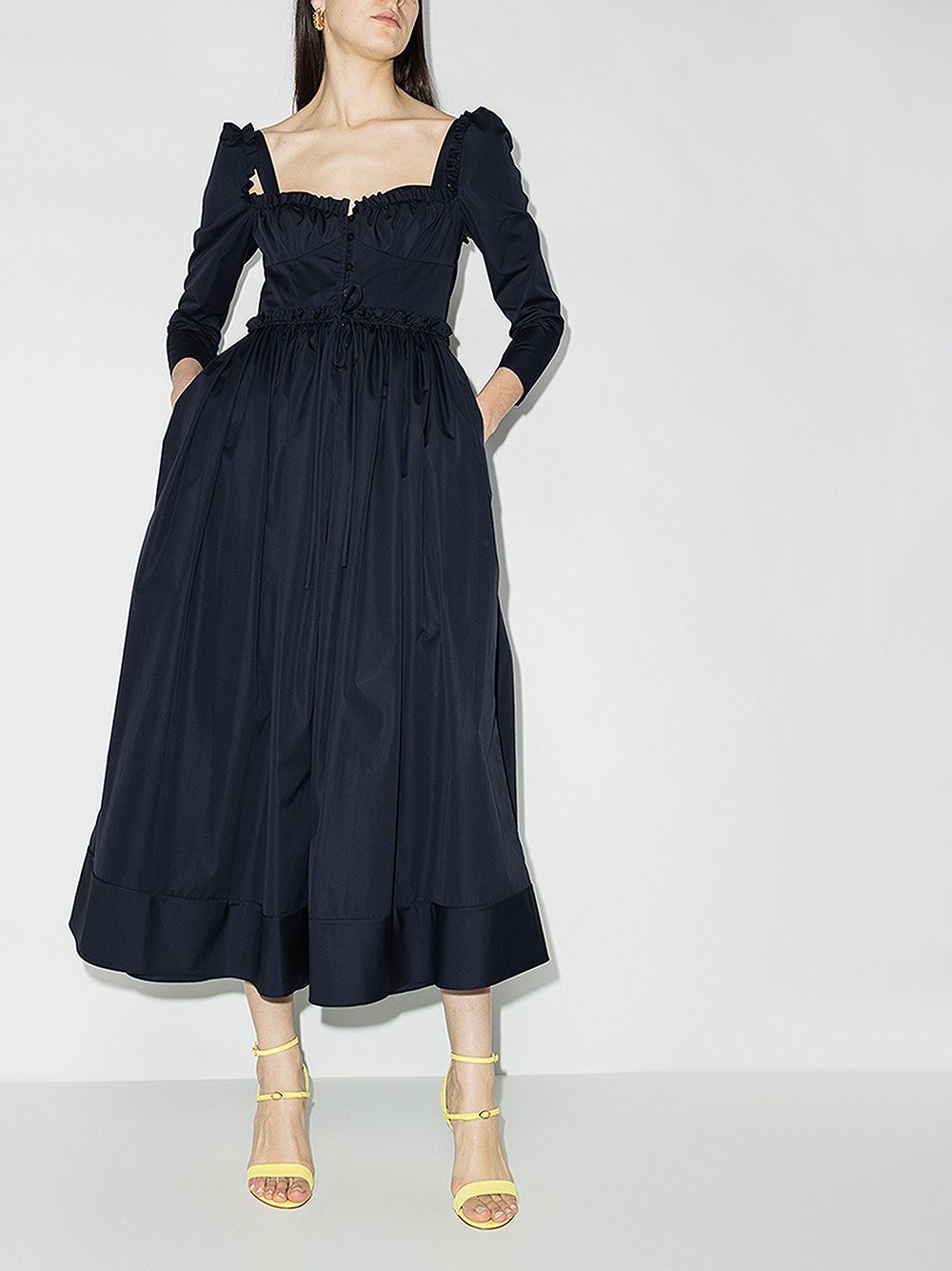 Rosie Assoulin Winter Garden Party Cotton Midi Dress - Farfetch