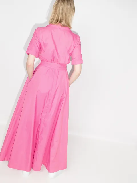 STAUD Millie belted maxi shirt dress 