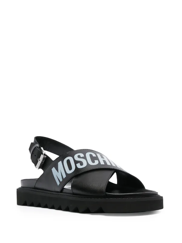 moschino logo print sandals