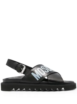 moschino logo print sandals