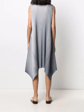 pleated asymmetric-hem dress展示图